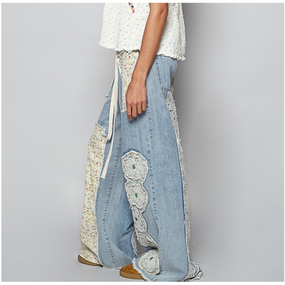 POL Blue Patchwork Flare Jeans - Picture 5 of 5